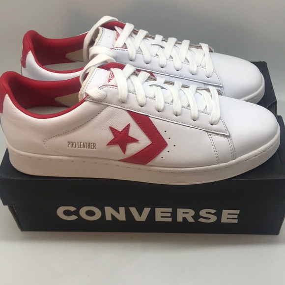 SOLD Converse Pro Leather Ox White Red Unisex - Picture 14 of 16